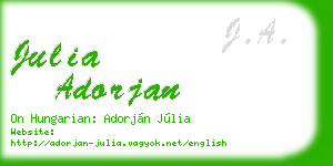 julia adorjan business card